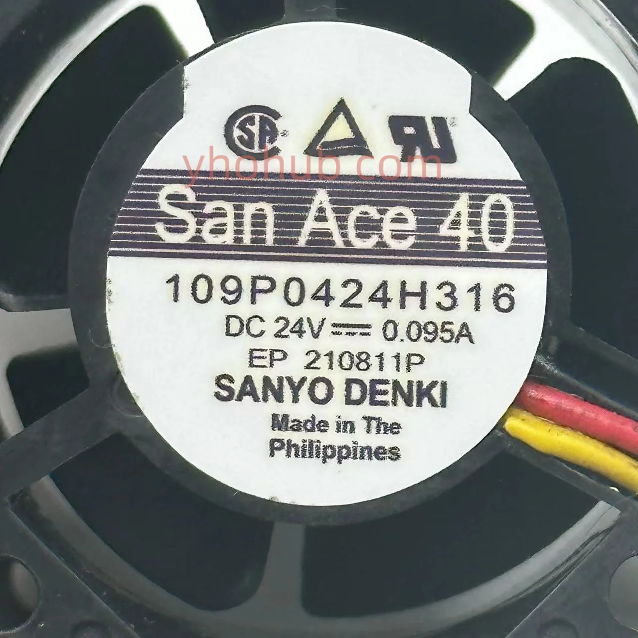 fios da c.c. 24v 0.095a 40x40x28mm de sanyo denki 109p0424h316