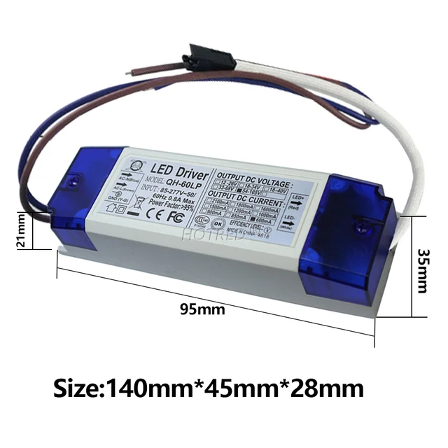 Driver Strisce Led Alimentatore LED Driver 18-30x3W 600mA: Per