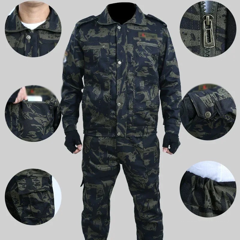 2023 New Spring And Autumn Camouflage Suits Outdoor Sports Overalls Wear-resistant Overalls Labor Insurance Set