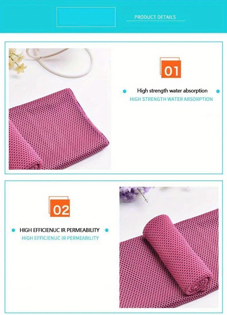 1-10 pcs Cooling Towel Instant Relief Microfiber Cool Towels Chilling Neck Wrap Ice Cold Rags Sports Fitness Camping Cycling