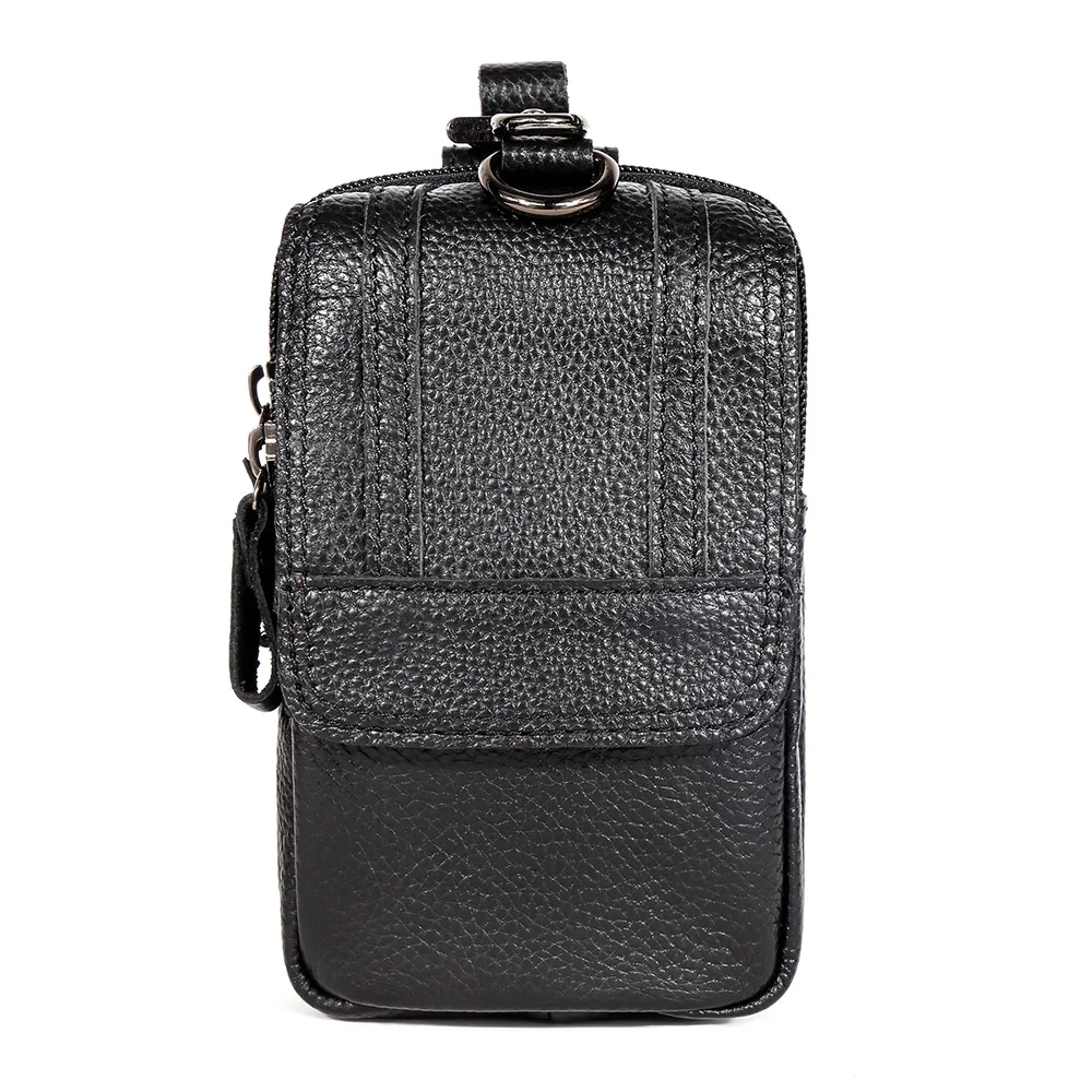

Genuine Leather Vintage Waist Packs Small Hook Bum Bag Fanny Belt Pack Cigarette Case Pouch for Phone