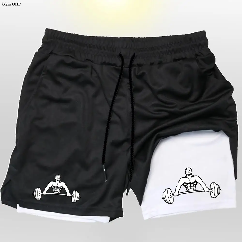Summer Brand Mesh Quick Dry Fitness Shorts Men Gym Knee