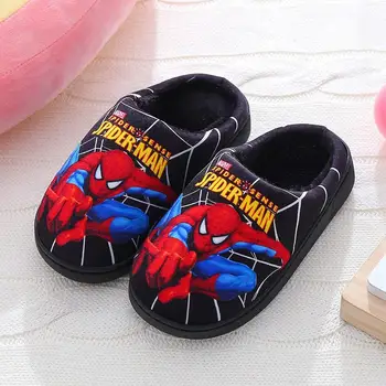 Cartoon Printed Spider-man Cotton Slippers For Children's Shoes Fashion New Style Warmth Autumn Winter Indoor Kids Boys Slipper 11