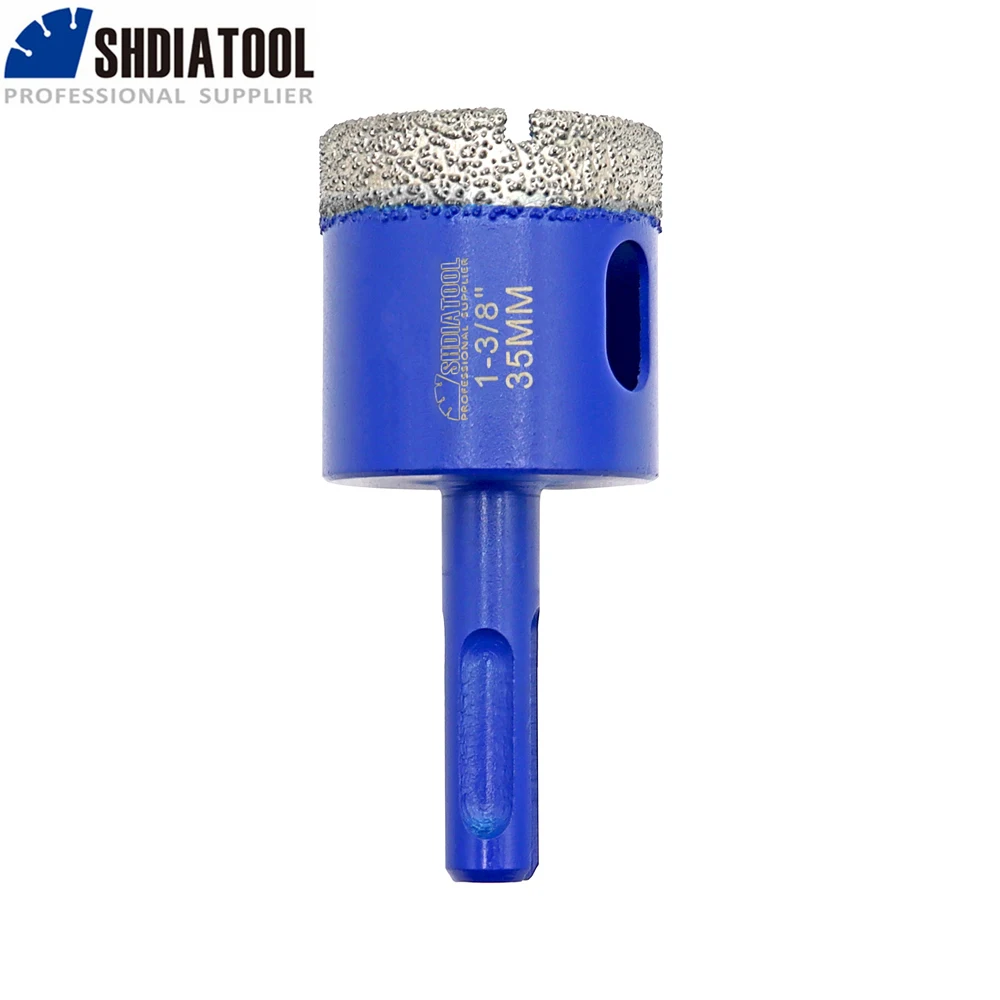 SHDIATOOL Dia 35mm Diamond Ceramic Tile Core Drill Bit Dry SDS PLUS Shank Hole Saw Cutter Porcelain Stone Granite Marble Opener shdiatool 2pcs diamond milling finger bits drill core bits dia20 25 35mm tile marble porcelain m14 or 5 8 11 thread hole opener