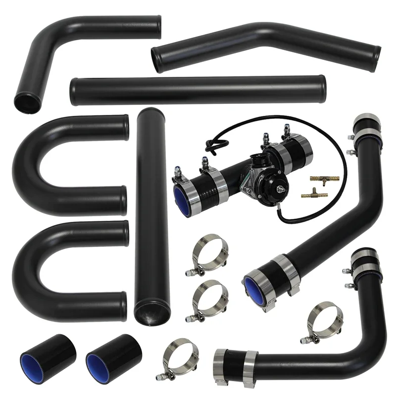 

8PCS 2" 51mm Universal Intercooler Pipe Piping Kit + BOV Turbo Blow Off Valve Kit Black