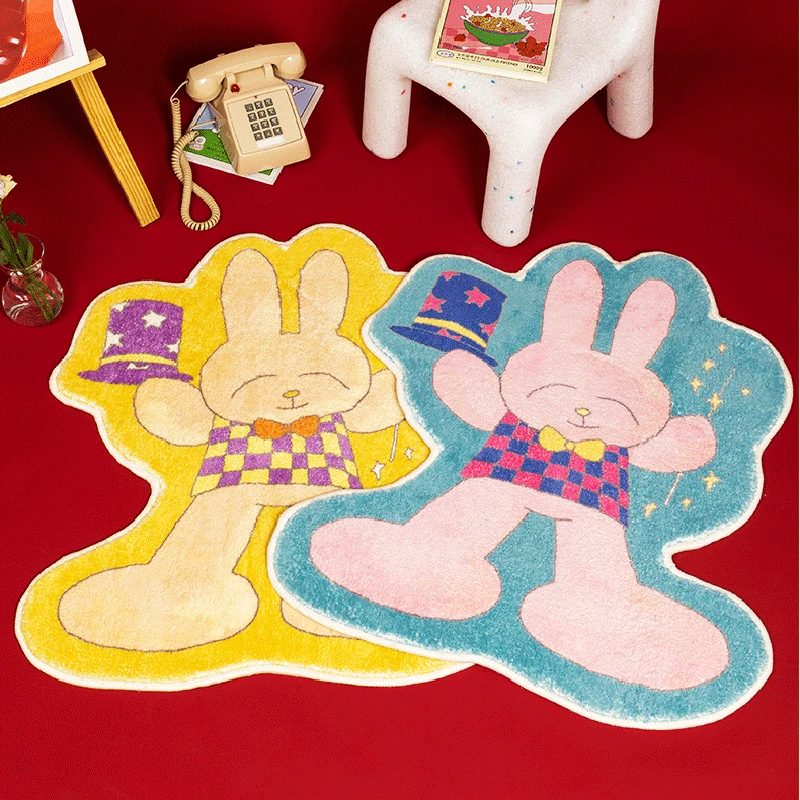 

Funny Rabbit Cartoon Cute Bedroom Carpet Magician IG Young People Fashion Decoration Fluffy Soft Rugs Home Mats 양탄자 Tapis ковер