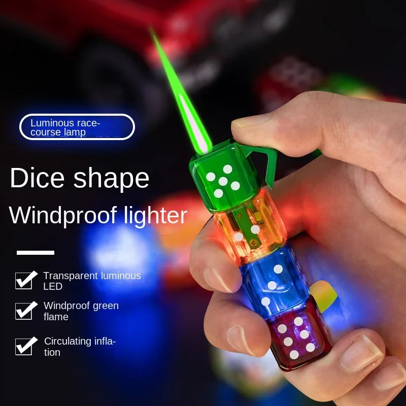 

Dice New Exotic Creative Personality Trendy Transparent Lights Direct Fire Gas Lighters