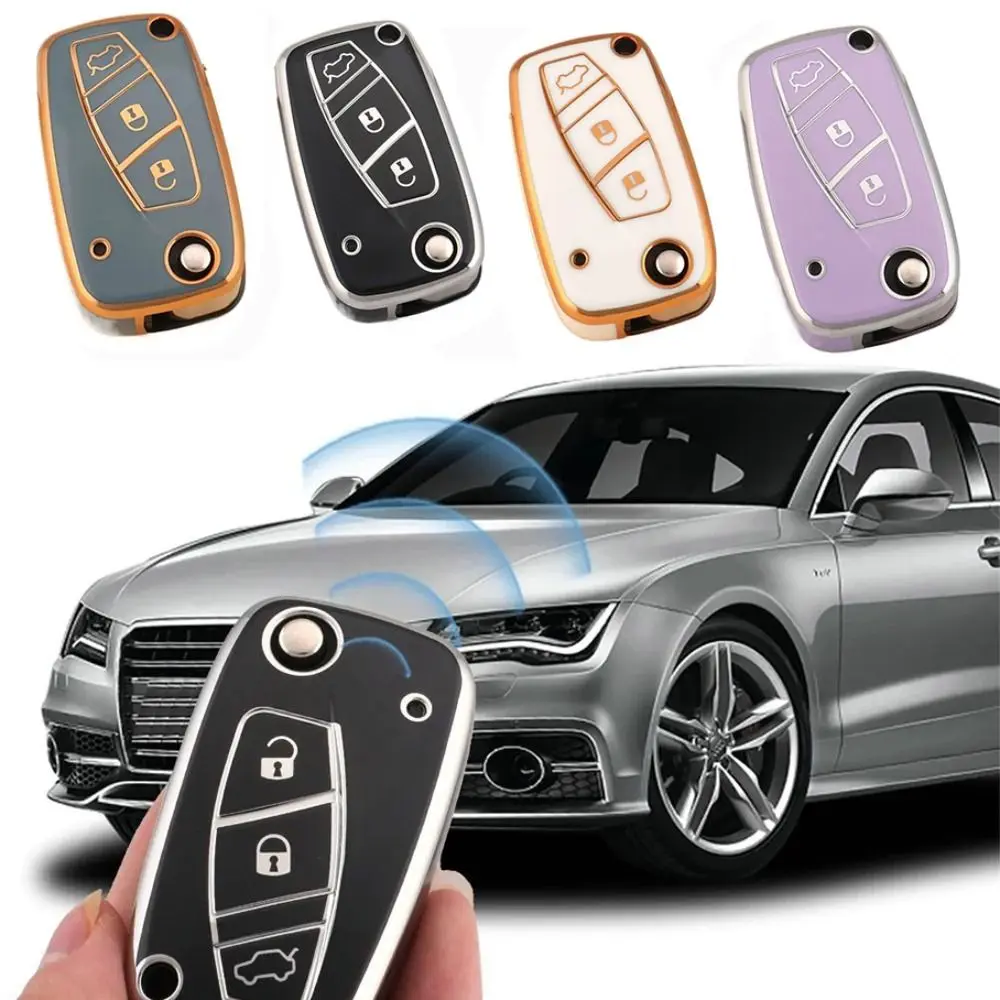 Nuovo Tpu Car Flip Key Case Cover Shell Fob Per Fiat 500/Panda/ Stilo/Punto/Doblo/Grande/Bravo 500/Ducato/Minibus Accessori