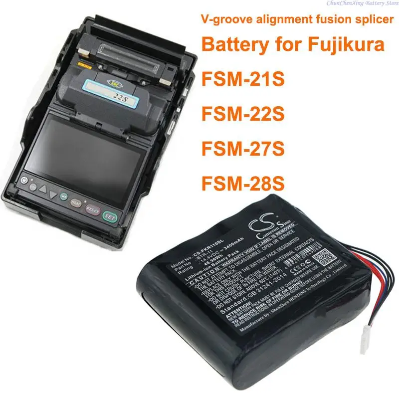

OrangeYu 3400mAh Battery BTR-11 for Fujikura FSM-21S, FSM-22S, FSM-27S, FSM-28S, FSM-26S