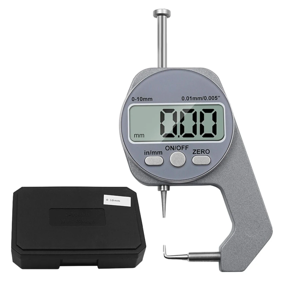 

Digital Thickness Gauge 0-10mm 0.01mm/0.005" Accuracy Inch/Millimeter Conversion Measurement Tool For Paper PU Leather