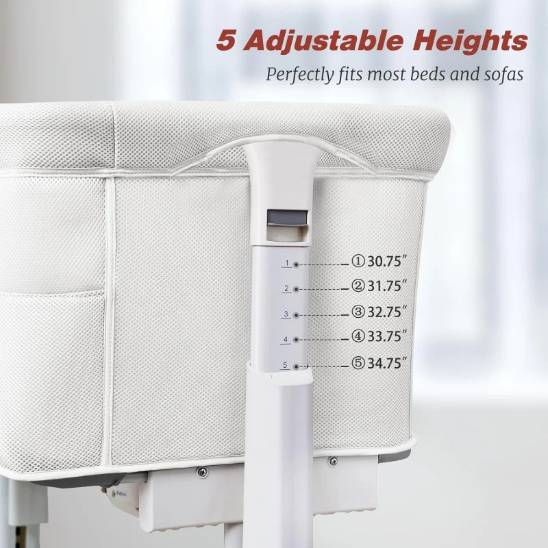 Rocking Bassinet for Baby Automatic Bedside Electric Cradle 5 Heights Adjustable Sleeper Babies Infant