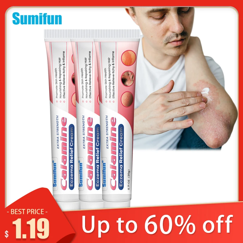 

1/2/3Pcs Sumifun Eczema Cream Treat Psoriasis Dermatitis Antibacterial Plaster Facial Hand Skin Fungus Anti-Itch Care Ointment