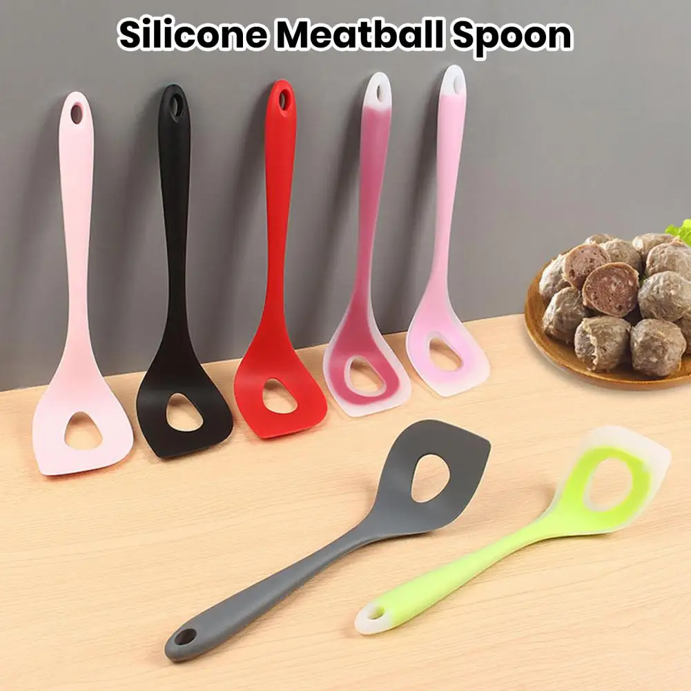 Non-stick Meatball Press Meatball Spoon Efficient Silicone Maker Spoon Pressing Tool for Home Kitchen Long for Quick