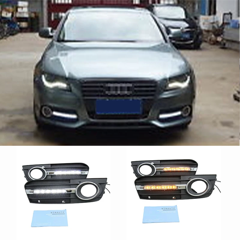 

Car Styling LED DRL Daytime running lights Daily Fog lampshade with turn signal Retrofit Audi A4 A4L B8 2009 2010 2011 2012