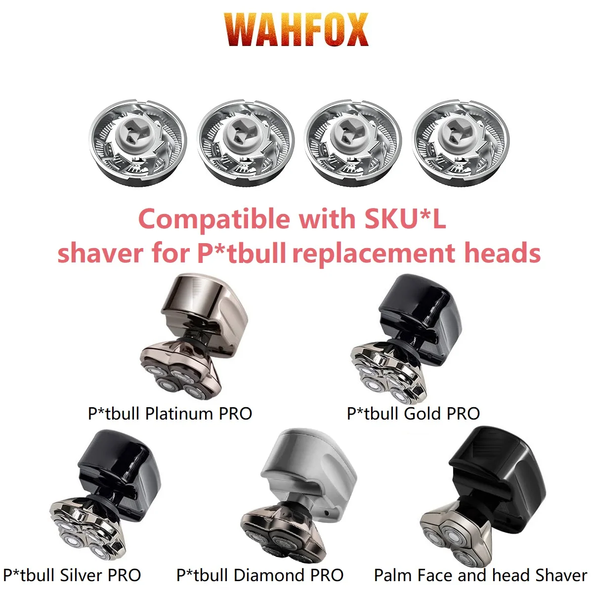 Skull Shaver Pitbull Carver PRO 4ヘッド替刃 Wahfox 4 Pcs Shaver Replacement Blades For Skull Pitbull