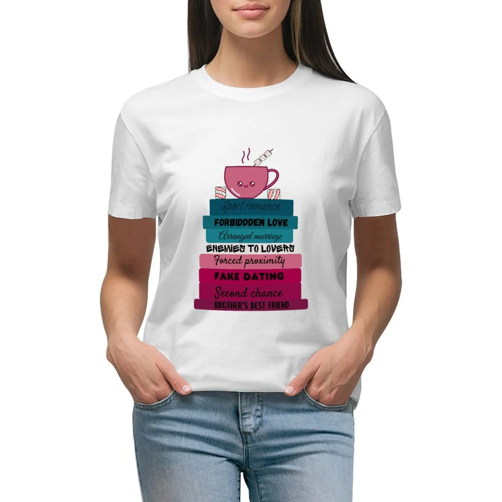 

Romance tropes T-shirt aesthetic clothes Female clothing kawaii clothes western t-shirt dress for Women