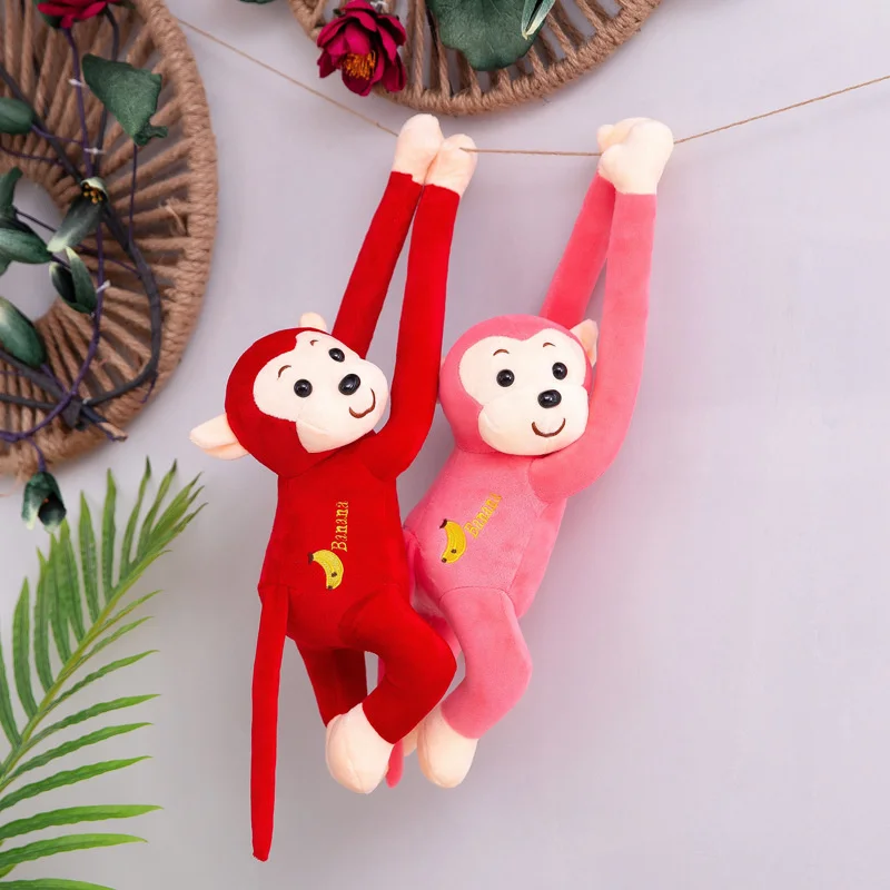 Long Arm Monkey Plush Toy Anti-collision Banana Monkey Curtain Strap Monkey Doll Children's Birthday Gift 3