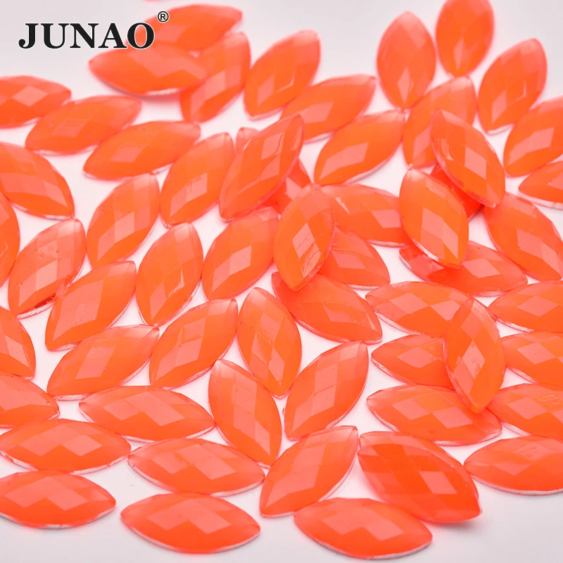JUNAO 100Pcs 7x15mm Neon Yellow Color Horse Eye Resin Rhinestones Stones And Crystals Flatback Strass Non Sewing Beads for Craft Rhinestones Beads Resin Rhinestones Resin Rhinestones And Pearls Resin Craft Decoration