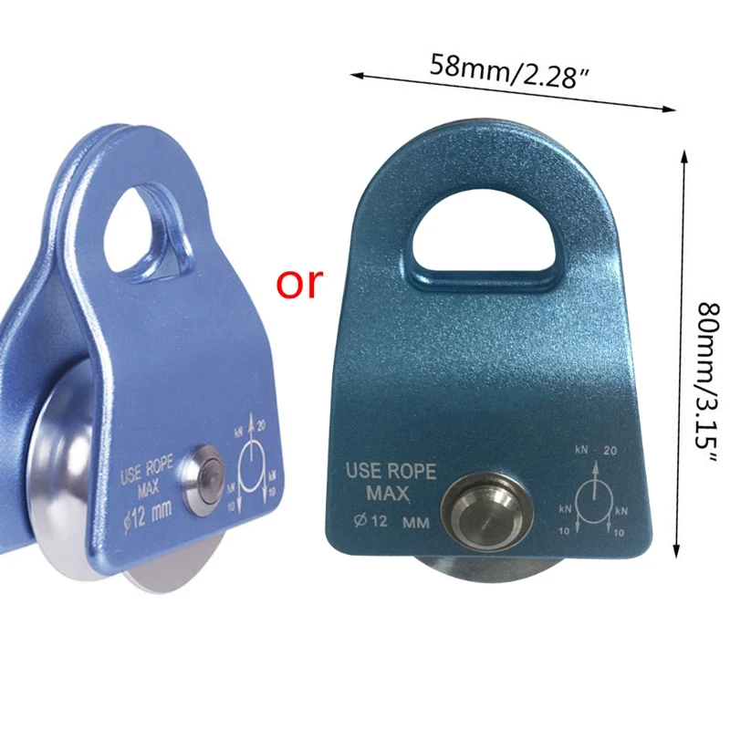 Durable Flexible 2000kg Active Pulley Block 360 Deg Swivel Pulley for Outdoor Ice Belt Lifting Sling Rock Climbing Rope 5