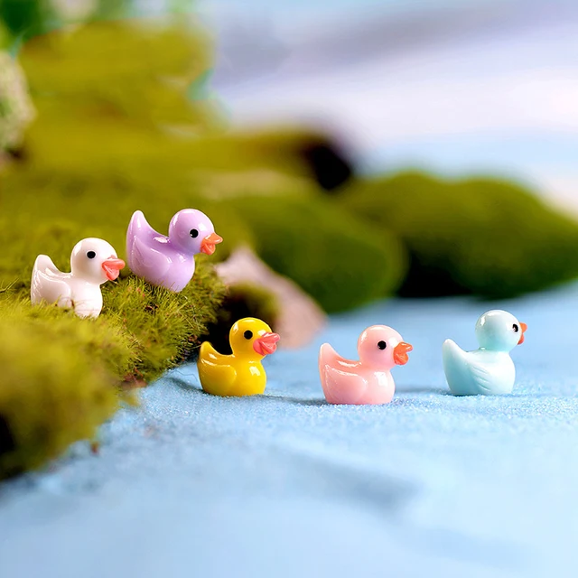 10 Db Tündérkert Sárga Fehér Kacsa Készletek Figura Dekoráció Babaház Miniatűrök Barkácsolás Táj Kézművesség Moha Terrárium Szoba - Image 3