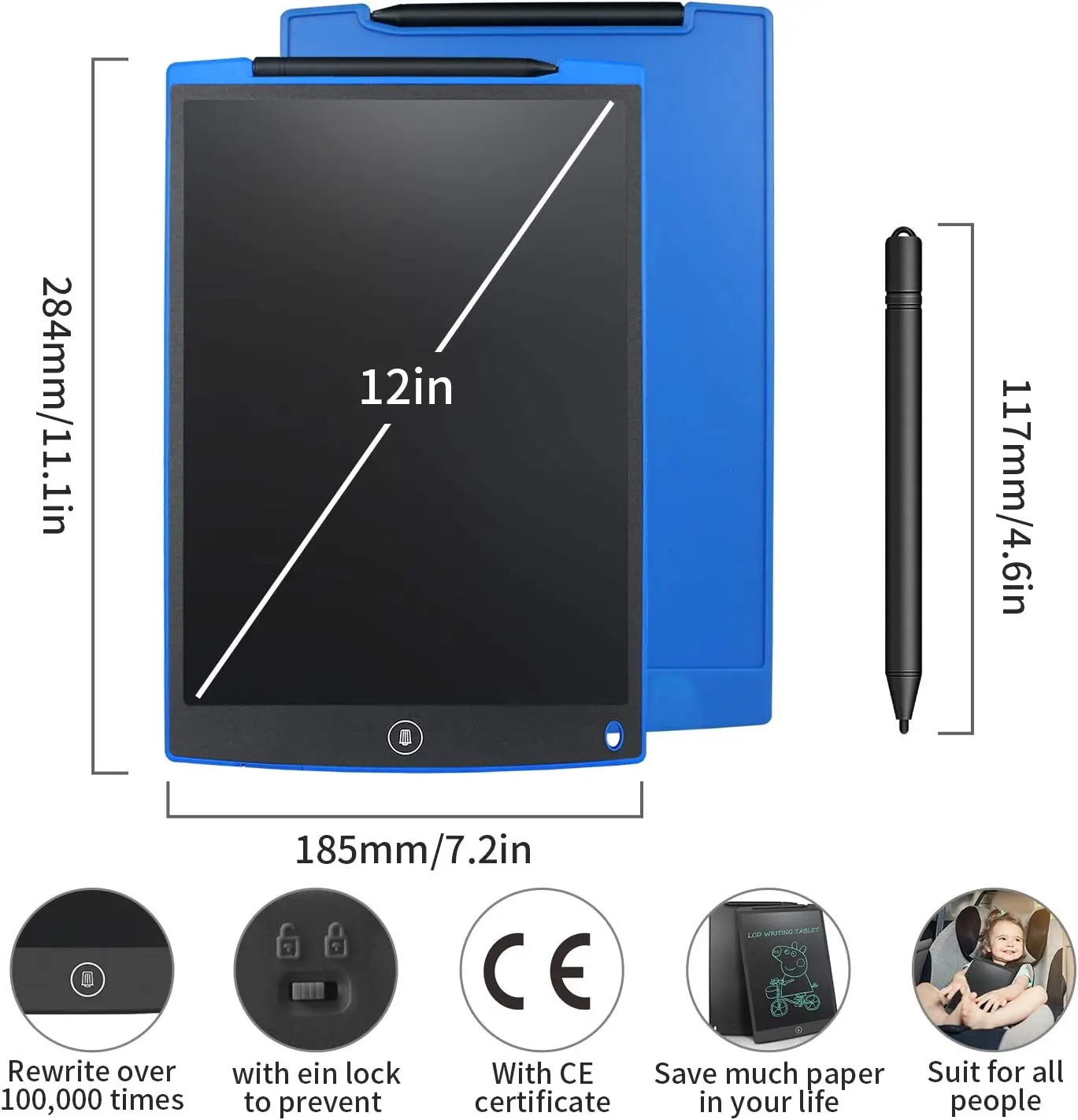 12 inch LCD Writing Tablet Children Blackboard Digital Drawing Board message board memo pad Painting Pad Kids Toys Girls lcd writing tablet