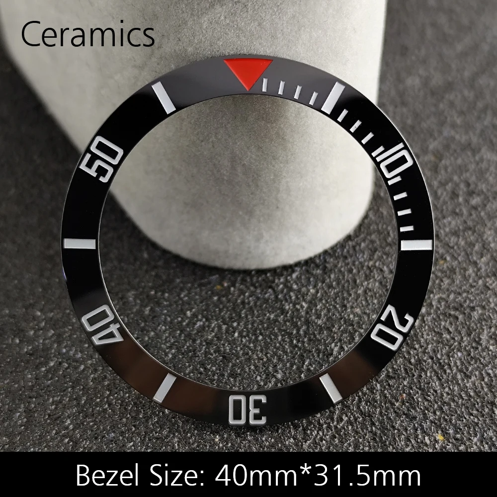 Blue Luminous Ceramic/Aluminum Watch Bezel Insert - Sloping 40mm