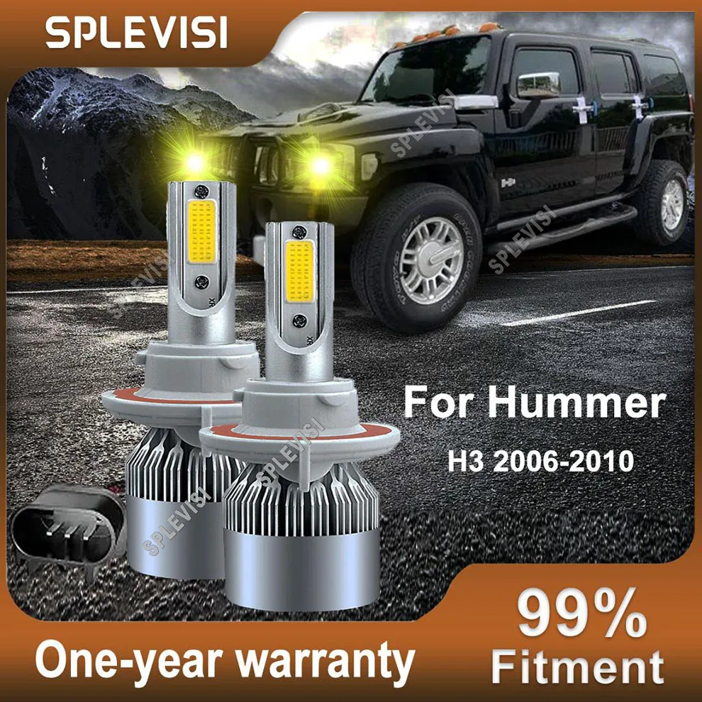 

2Pcs H13 9008 Headlight Bulbs High Low Beam 3000K Yellow Replacement Halogen Bulbs For Hummer H3 2006-2010 2007 2008 2009