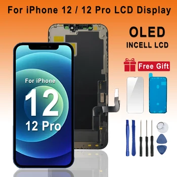 Display OLED INCELL LCD per iPhone 12, Schermo Touch con Digitalizzatore, Ricambio per iPhone 12 Pro, Parti di Ricambio per Schermo LCD