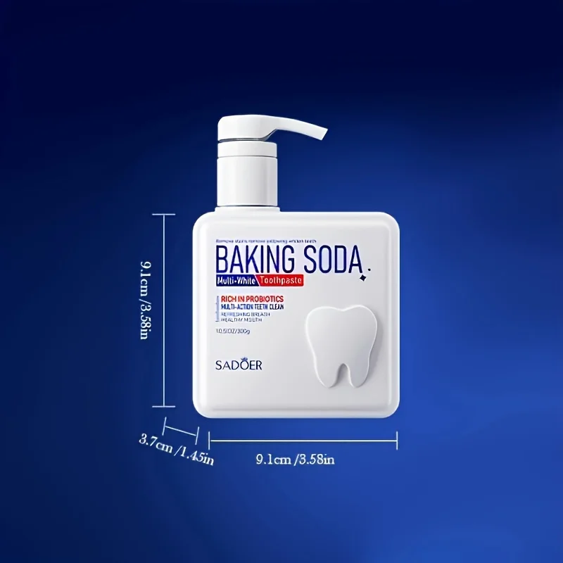 Dentifricio detergente al bicarbonato di sodio con probiotici, pulizia profonda, sbiancante e illuminante, 300 g_voghion.com