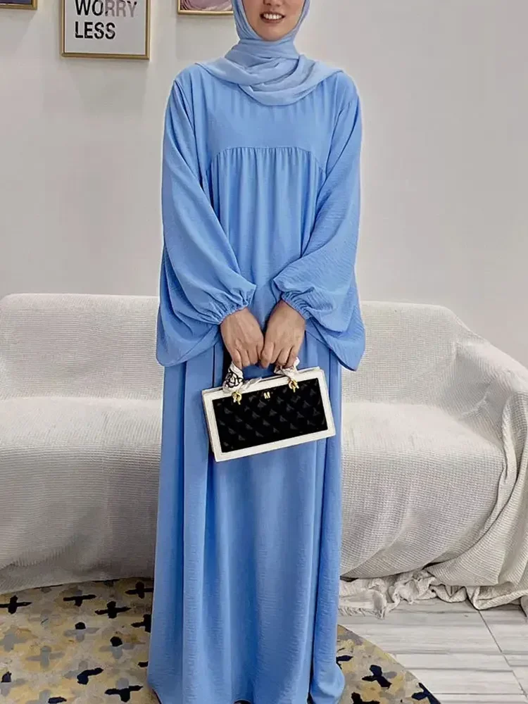 Plain Abaya Muslim Long Dress Crepe Abayas for Women Ramadan Eid Islamic Prayer Clothes Dubai Turkish Modest Kaftan Hijab Robe