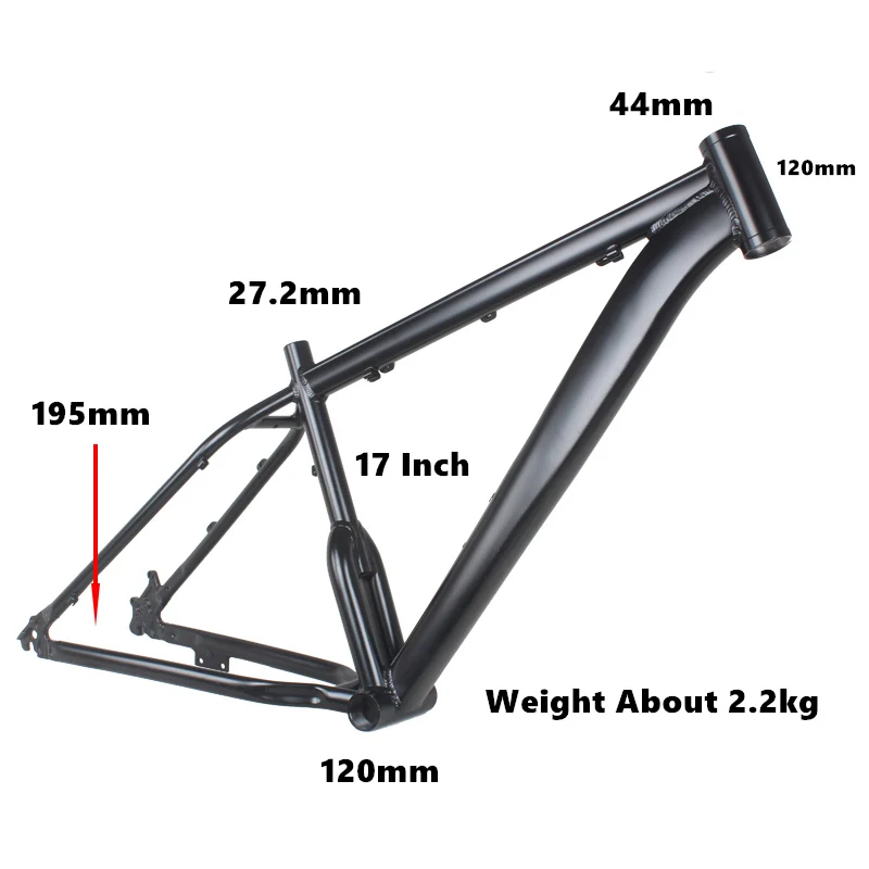 Bicycle Frame Parts 26 Inch Aluminum Alloy 26x4.0 Wide Tire Fat Bike ATV Off-road Frameset 17-Inch