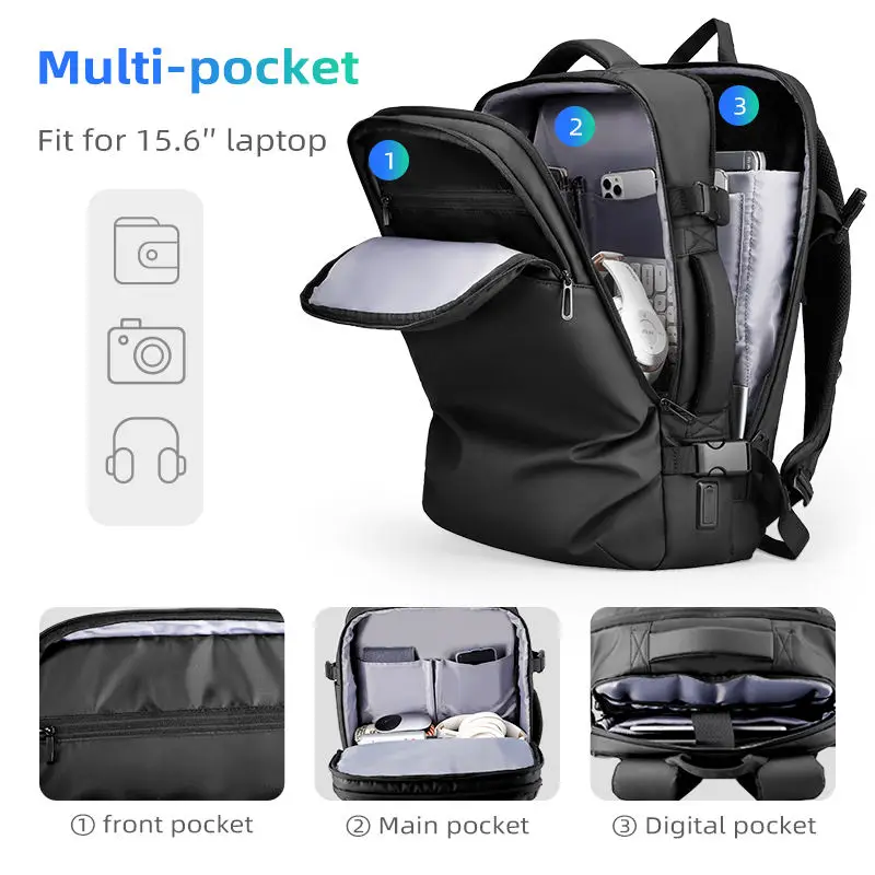 Mark Ryden Men Mochila Escolar Office Back Pack Waterproof School Bag Smart USB Other Anti Theft Laptop Backpacks Bag 4