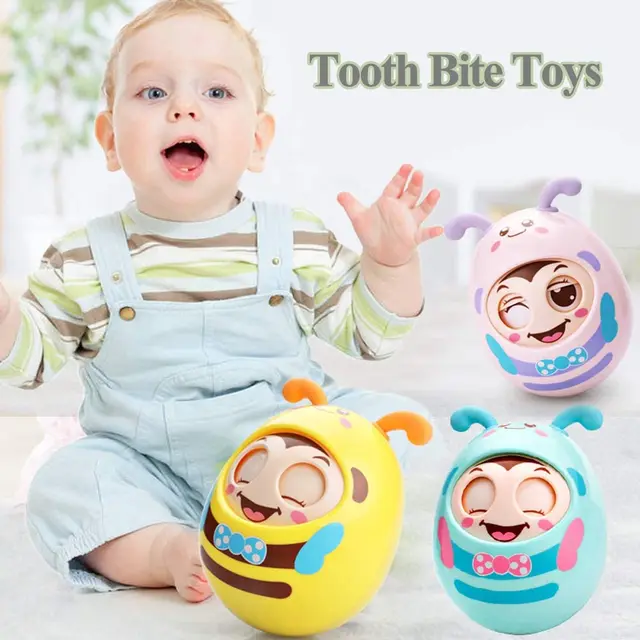Roly Poly Toy Baby Infants Toddlers  Newborn Tumbler Egg Toys Blink Teether Toys for Toddlers w/ Belling Color Randomly 2