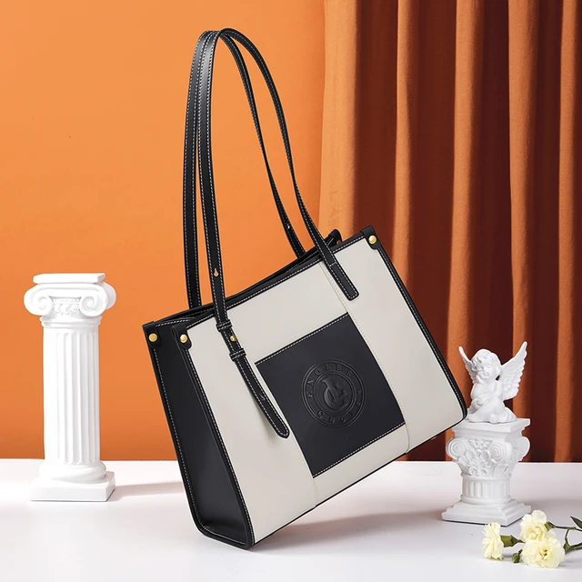 Cnoles Luxury Geometric Black White Shoulder Bag Tote Bags 2