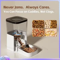 Automatic Cat Feeder with Smart Water Dispenser Stainless Steel Digital Pet Feeder Anti-Blocking Easy Clean for Cats Dogs 4