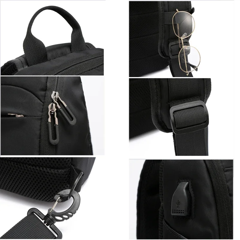 Men's waterproof USB crossbody fashion designer bag. - Image 3