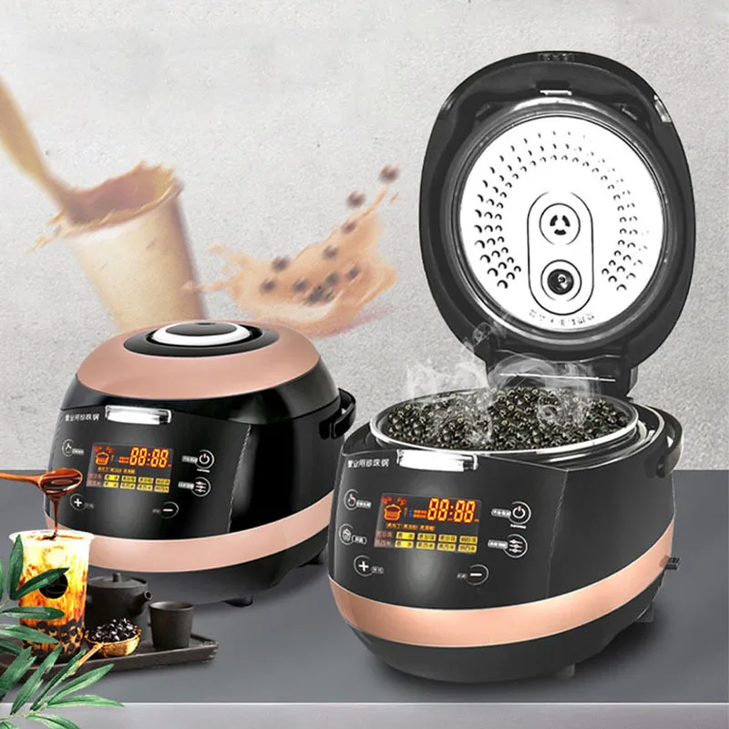 Commercial 5L Tapioca Pearl Cooker Automatic Bubble Tea Pearl Cooking Pot Sago Red Bean Milk Tea Shop Boiling Pot