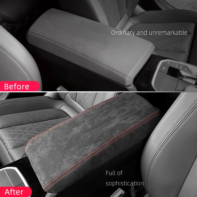 Ram 1500 Center Console Cover Dodge Ram Armrest Cover Center Console Cover For Dodge Ram 1500 2019-2025 - Vinyl Leather Armrest Pad With Red Stitching Vinyl Leather Console Pad Kbh Motors