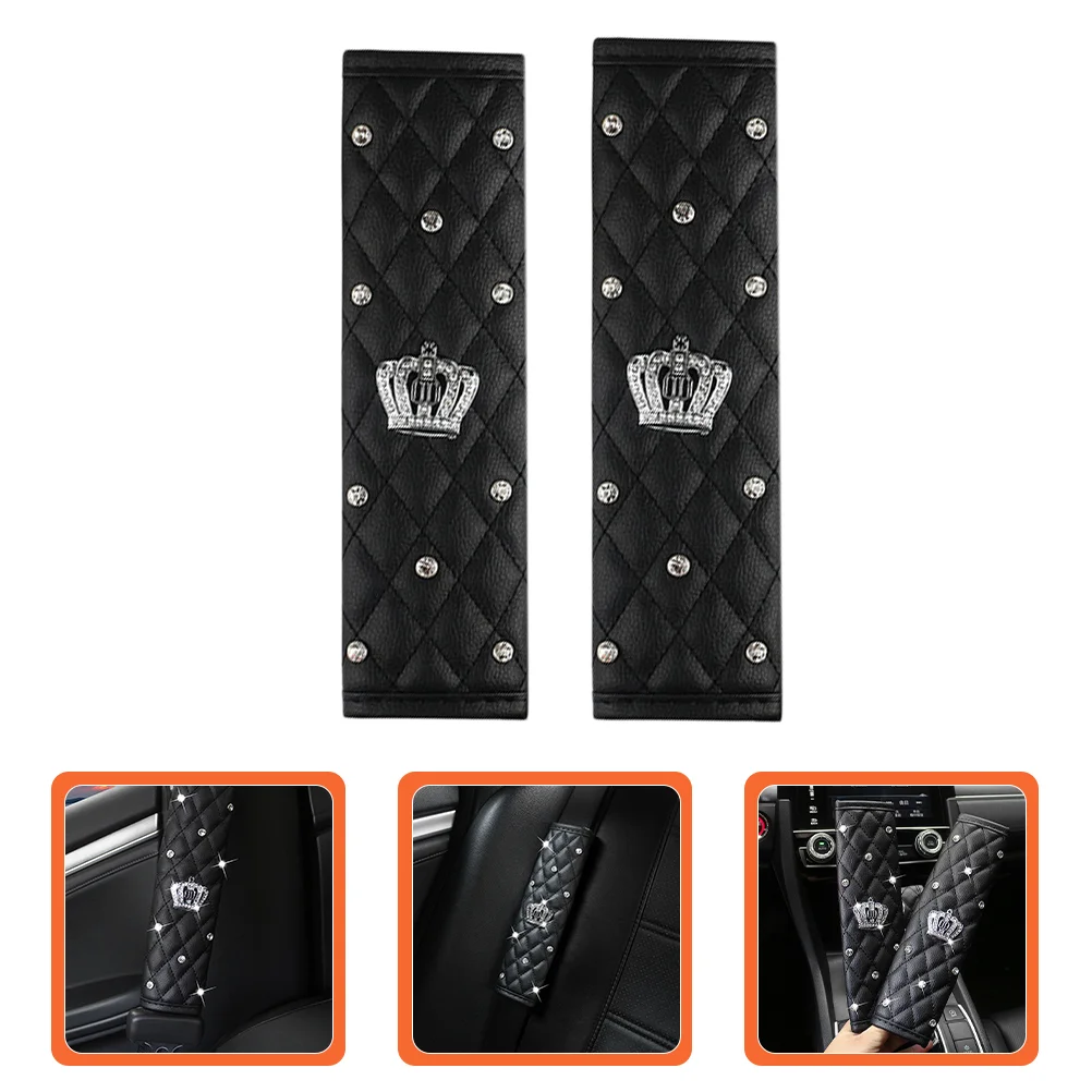 

2 Pcs Child Harness Seat Belt Shoulder Pads Auto Cover 23.7x6.5CM Soft Polyester Car Decor