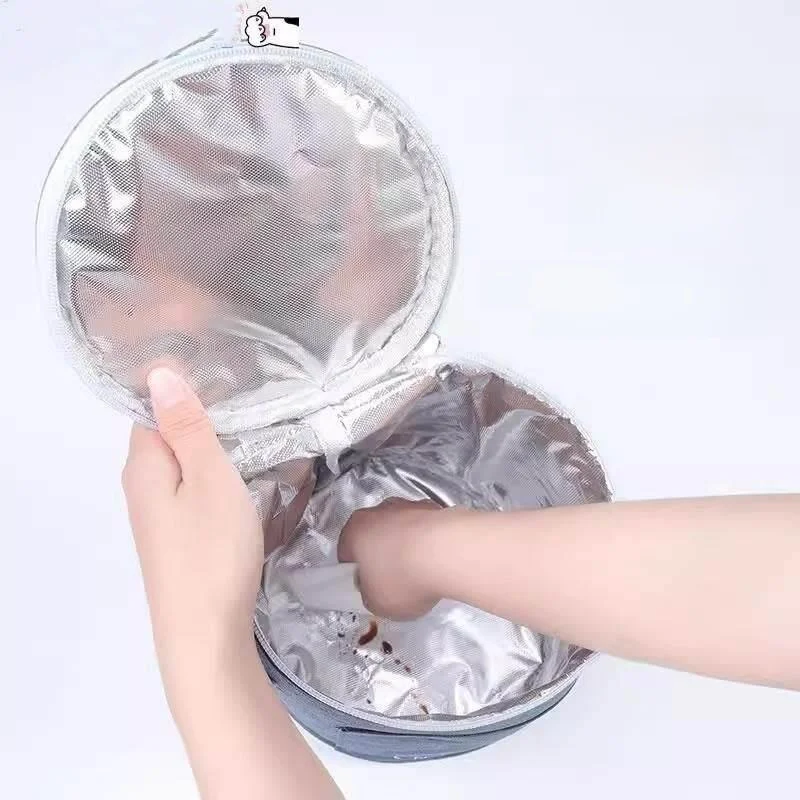 두꺼운 알루미늄 호일 원형 절연 도시락 가방 핸드백 식품 용기 커버 오래 지속되는 열 절연 외부 쉘