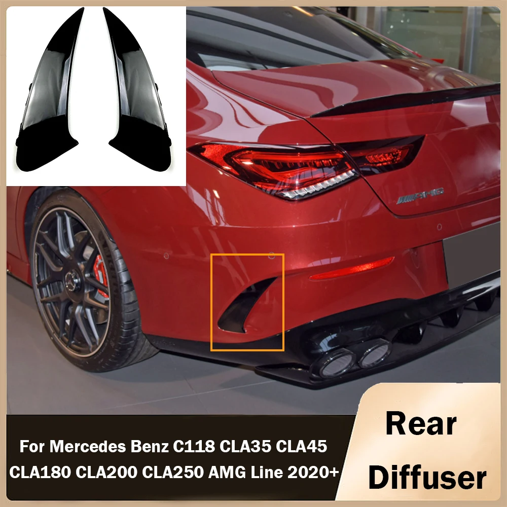 

2Pcs Rear Bumper Spoiler Side Air Vent Trim Lip For Mercedes Benz C118 CLA35 CLA45 CLA180 CLA200 CLA250 AMG Line 2020+
