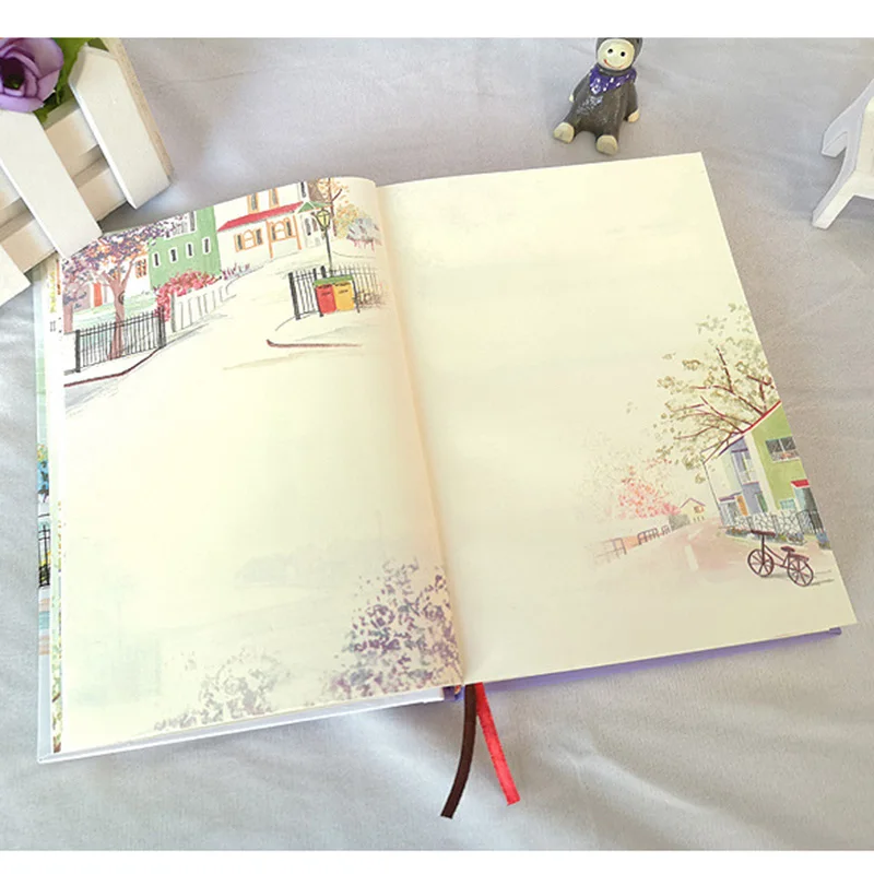 Caderno de Capa Dura Ilustrada para Estudantes Capa Dura Diário Grosso Caderno Página para Colorir Bonito Fofo 144 Folhas b6 - Imagem 6