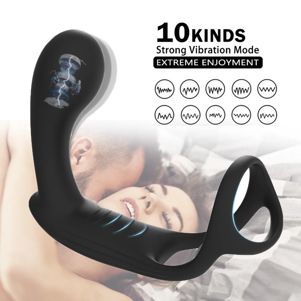 FLXUR Male Prostate Massager Anal Vibrator With Penis Ring Anal Plug Delay Ejaculation Butt Plug Dildo Adult Sex Toy For Men Gay Sb6d54a0597dd418ba77578e22a769163H