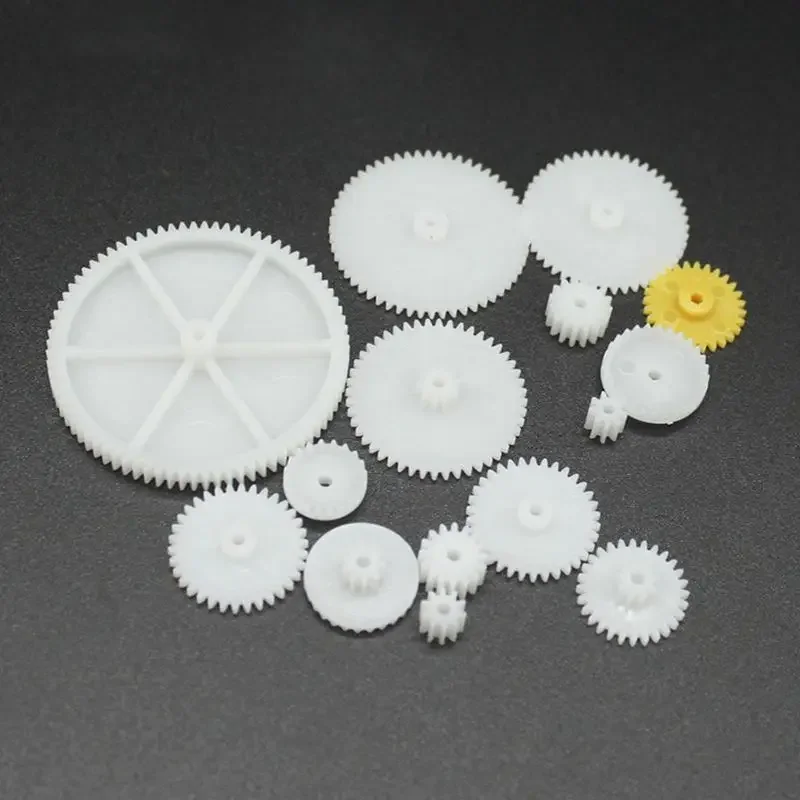 200PCS Mixed Plastic Gear Bag Motor Motor Transmission Gear 0.5 Mold DIY Handmade Toy Accessories engranajes de pl&aacute;stico