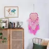 Love Heart Dream Catcher Pendant Feather Hanging Ornament LED Light Handmade Art Crafts Creative Beautiful for Party Decoration 4