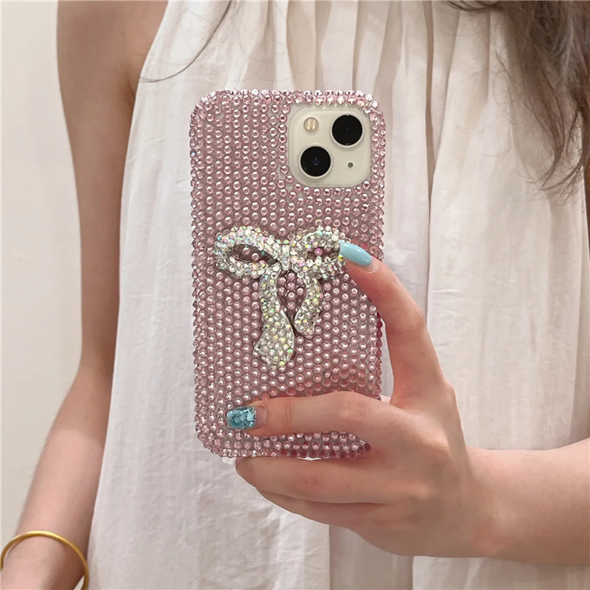 Full Diamond Bow Sparkling Protective Phone Case - Cute and Stylish Cover