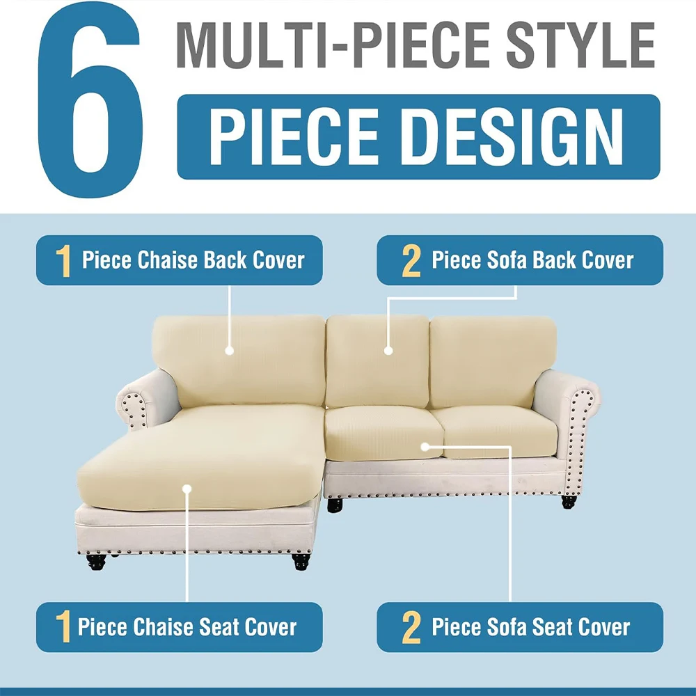 Elastic Sofa Covers Solid Colors Sofa Cushion Cover for Living Room Spandex Funiture Protector Couch Cover Chaise Lounge Cover 5