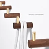 1Pc Brass Solid Wood Hooks Creative Wall-Mounted Bathroom Decorative Coat Hook For Home Key Wooden Hooks Kitchen Accessories 1