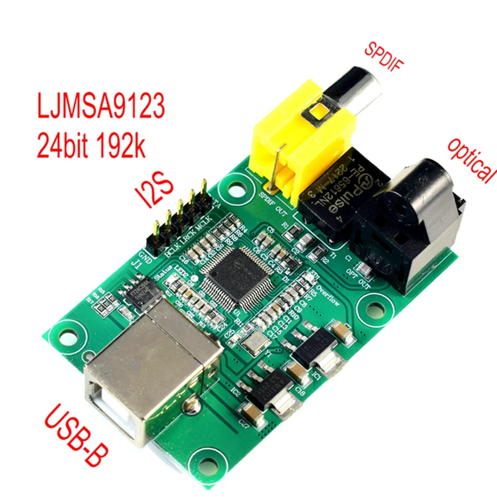 LJM SA9123 USB-SPDIF 광학 I2S 출력, 24 비트, 192K 디코딩 보드, HiFi SA9123L DAC, 신제품