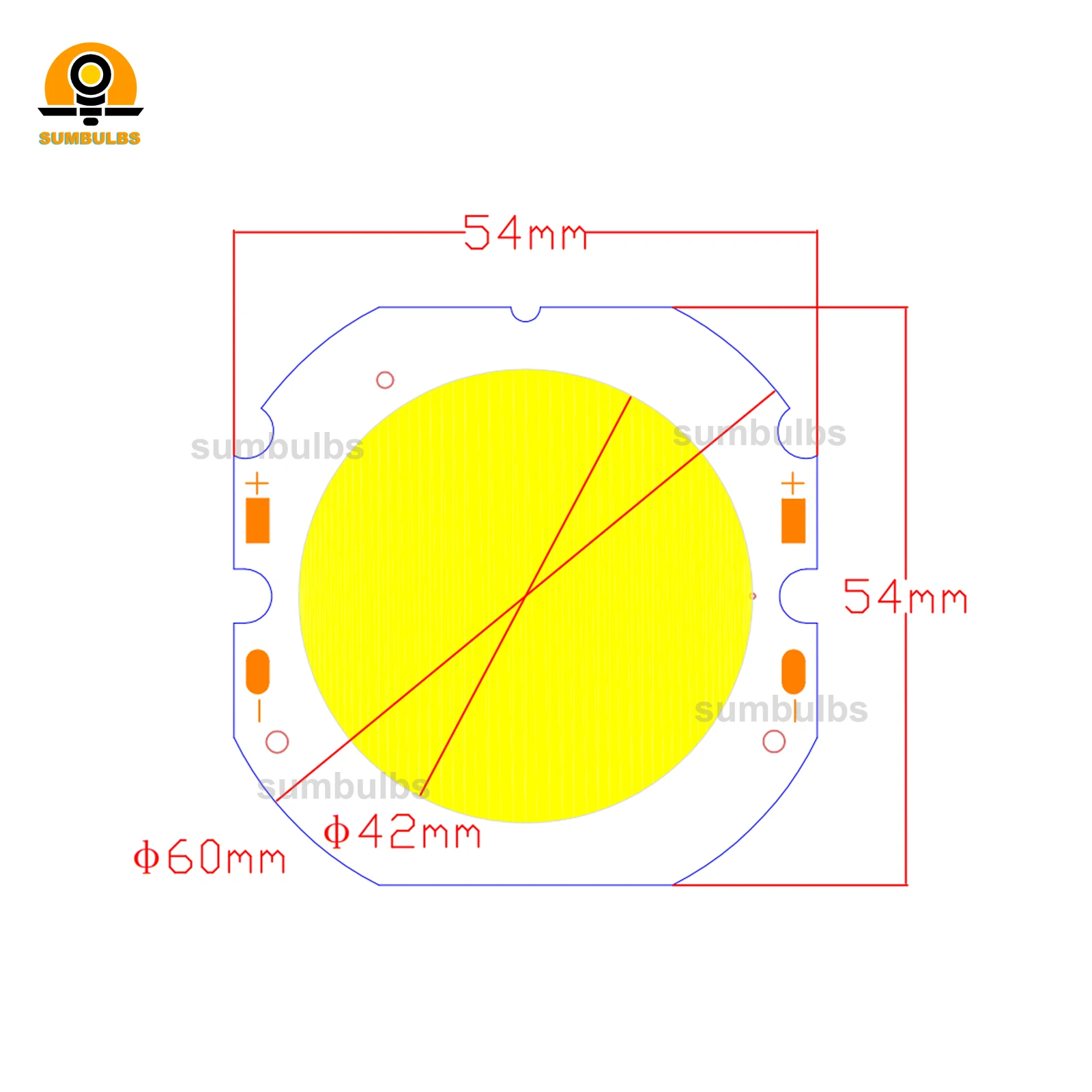 Enhanced LED COB Light Source for Downlight Bulbs - 42mm, Natural to Cold White, 10W to 30W